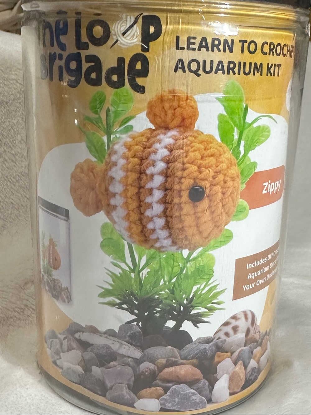 The Loop Brigade Learn to Crochet Aquarium Kit Zippy Clownfish